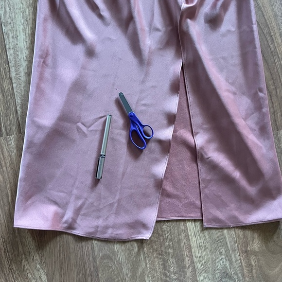 BHLDN Freya Satin Charmeuse  Maxi Dress US Sz 10 Dusty Rose Mauve Pink Bridal - Picture 15 of 16